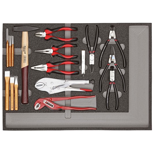 картинка R22350001 Комплект шарнирно-губчатого инструмента, молотков, зубил GED REDRED 3301682 — Gedore-tools.ru